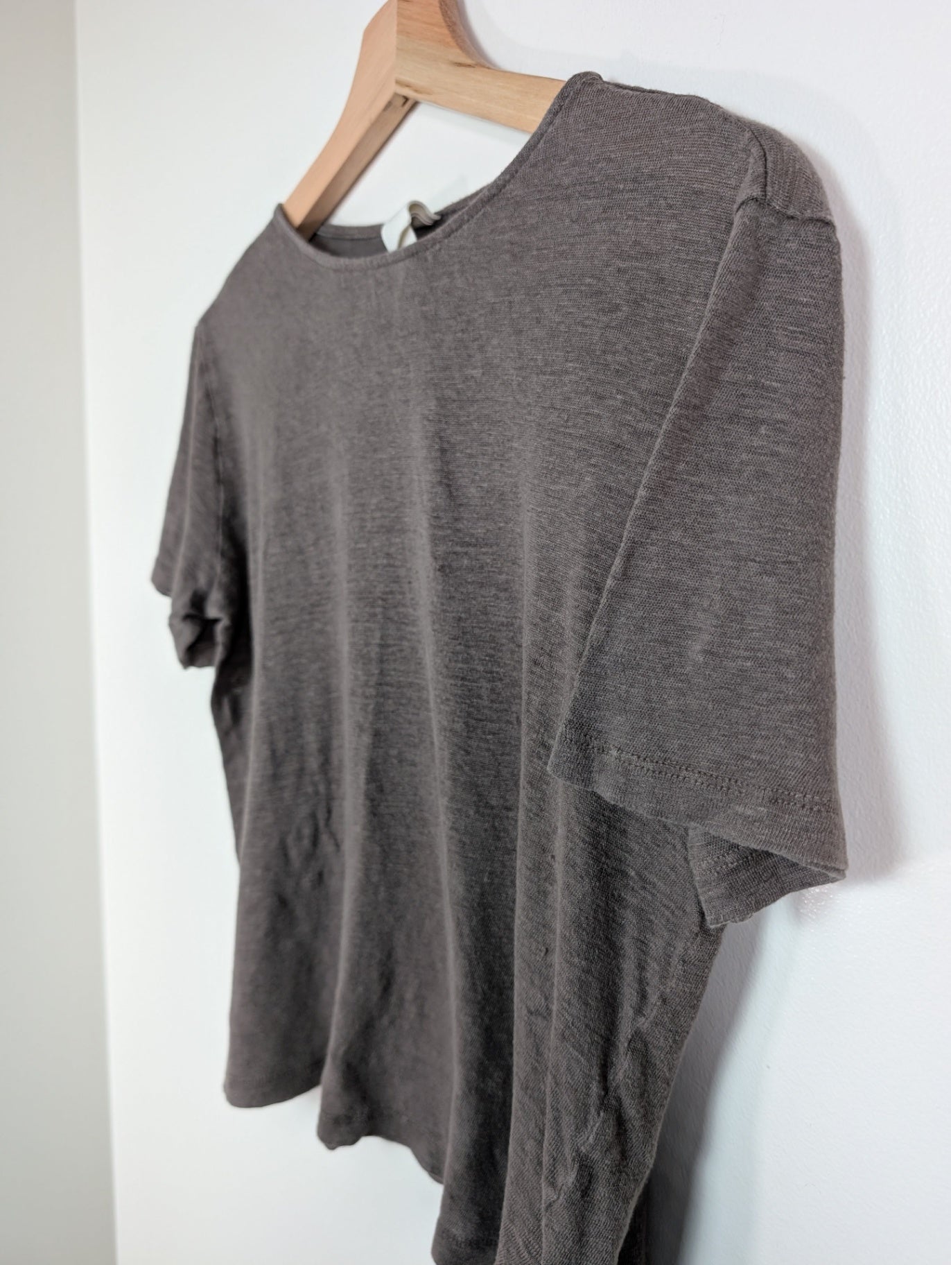H&M brown linen t-shirt - S