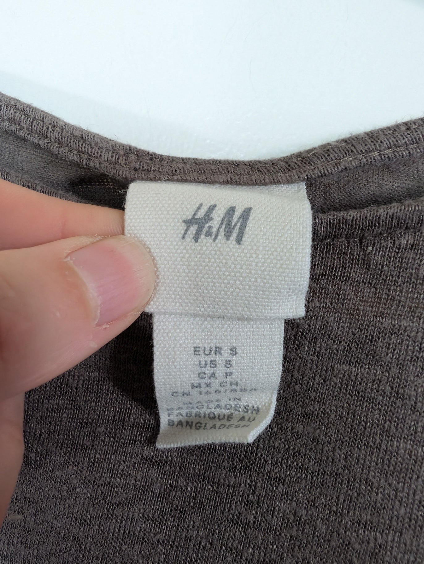 H&M brown linen t-shirt - S