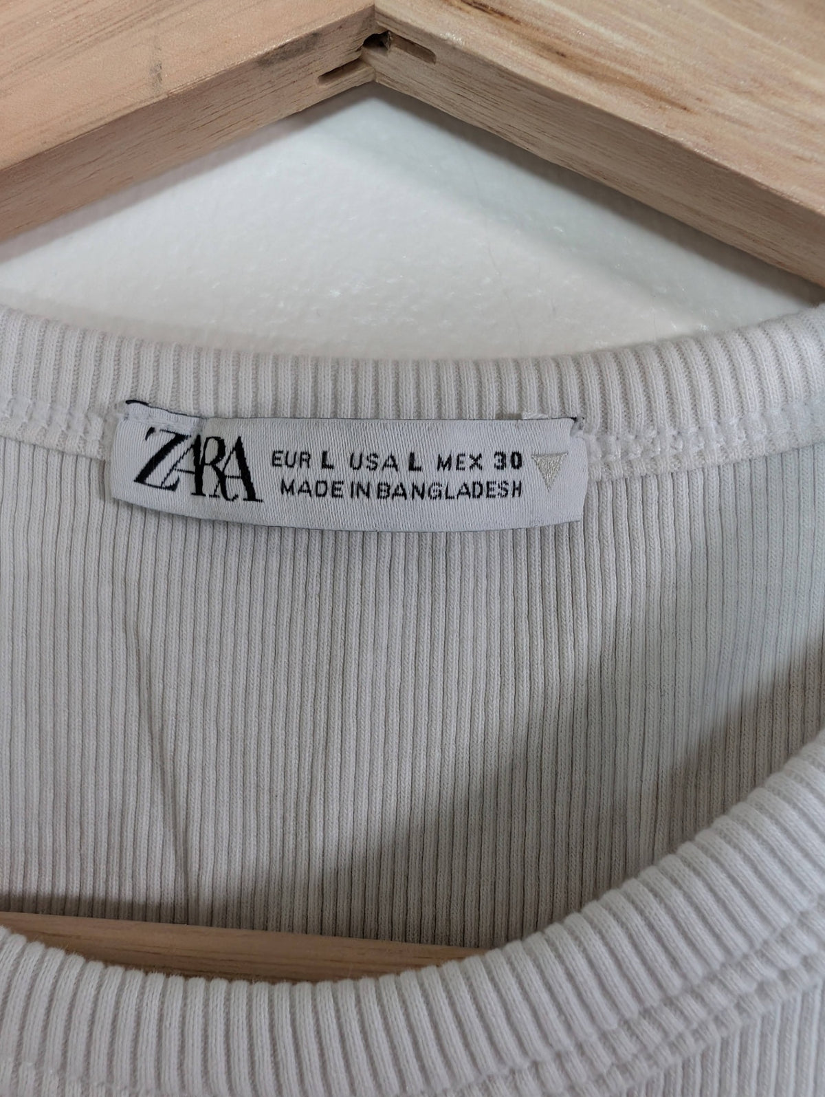 Zara white ribbed tank - L