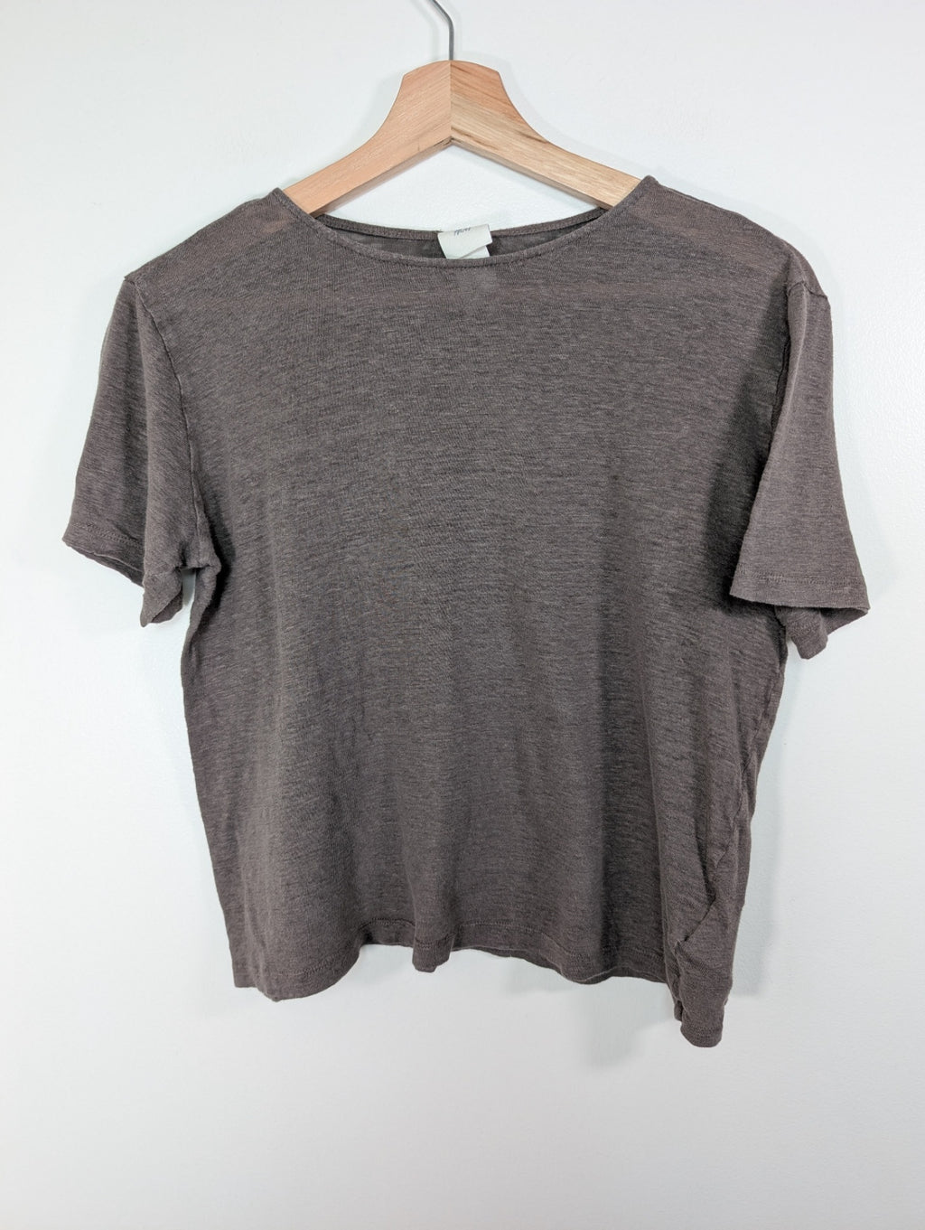 H&M brown linen t-shirt - S