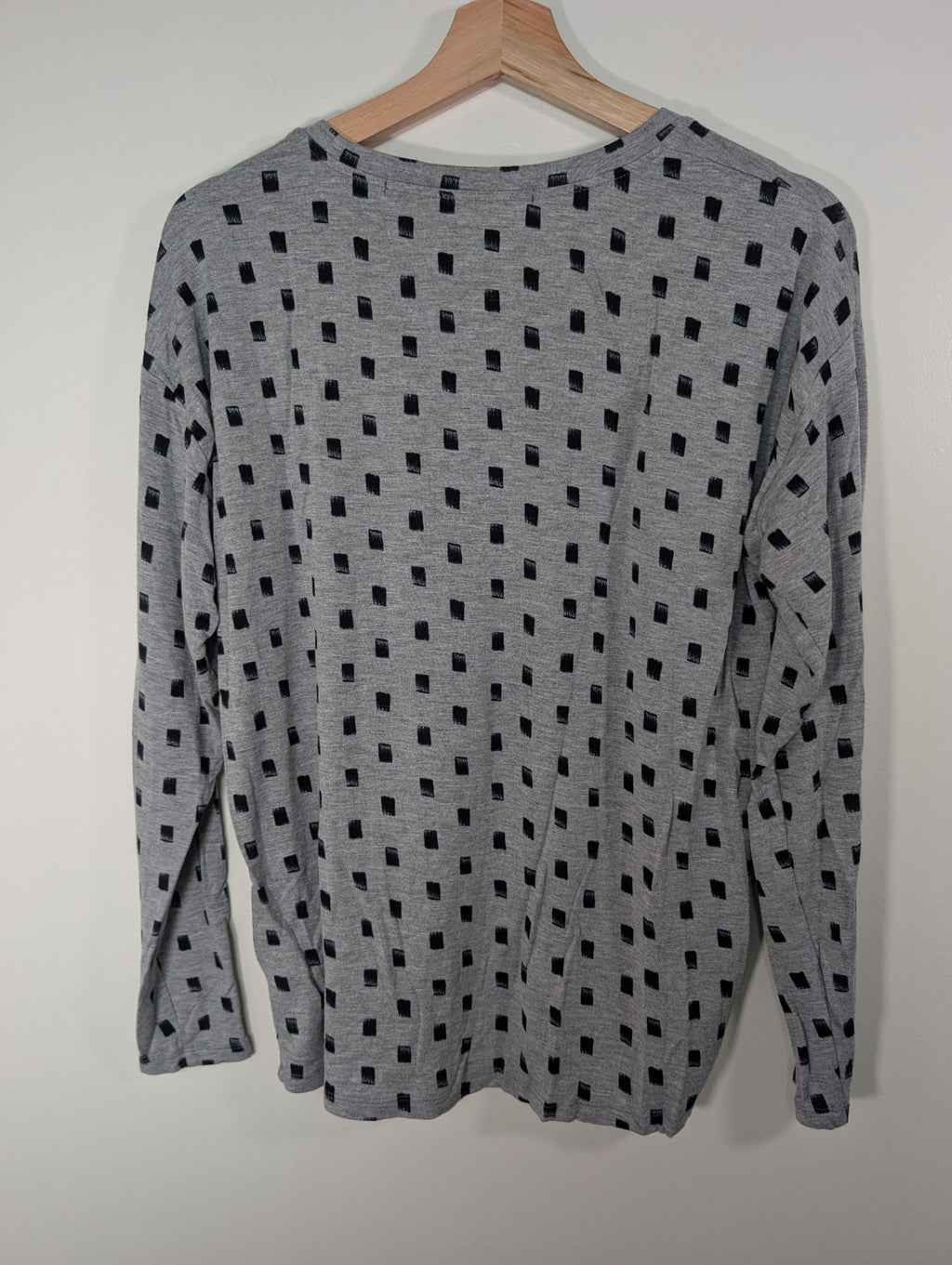 kensie grey polka-square shirt - S