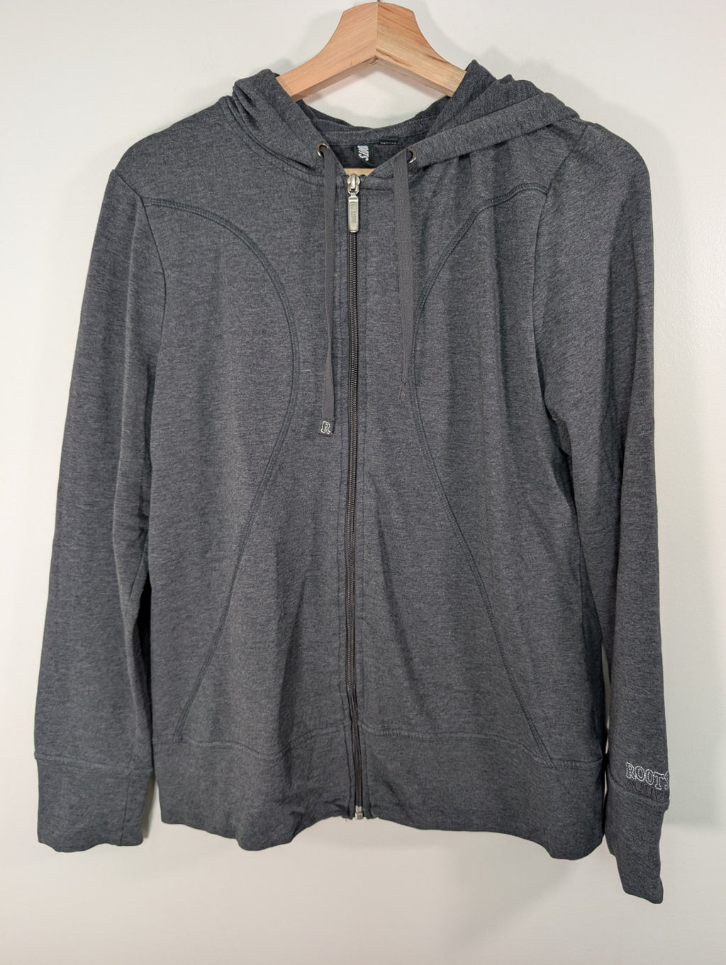 Roots grey zip hoodie - L