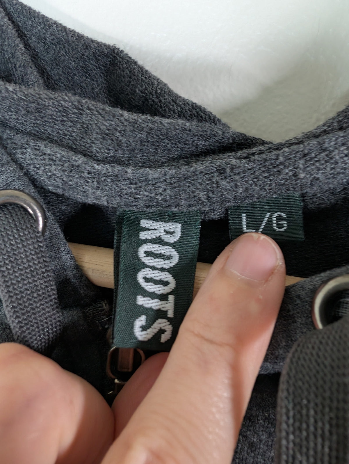 Roots grey zip hoodie - L
