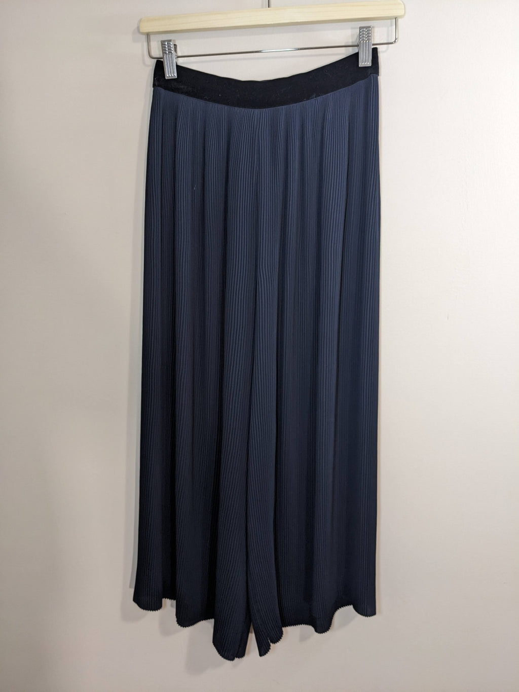 ZARA BASIC Wide Leg Navy Pants - S