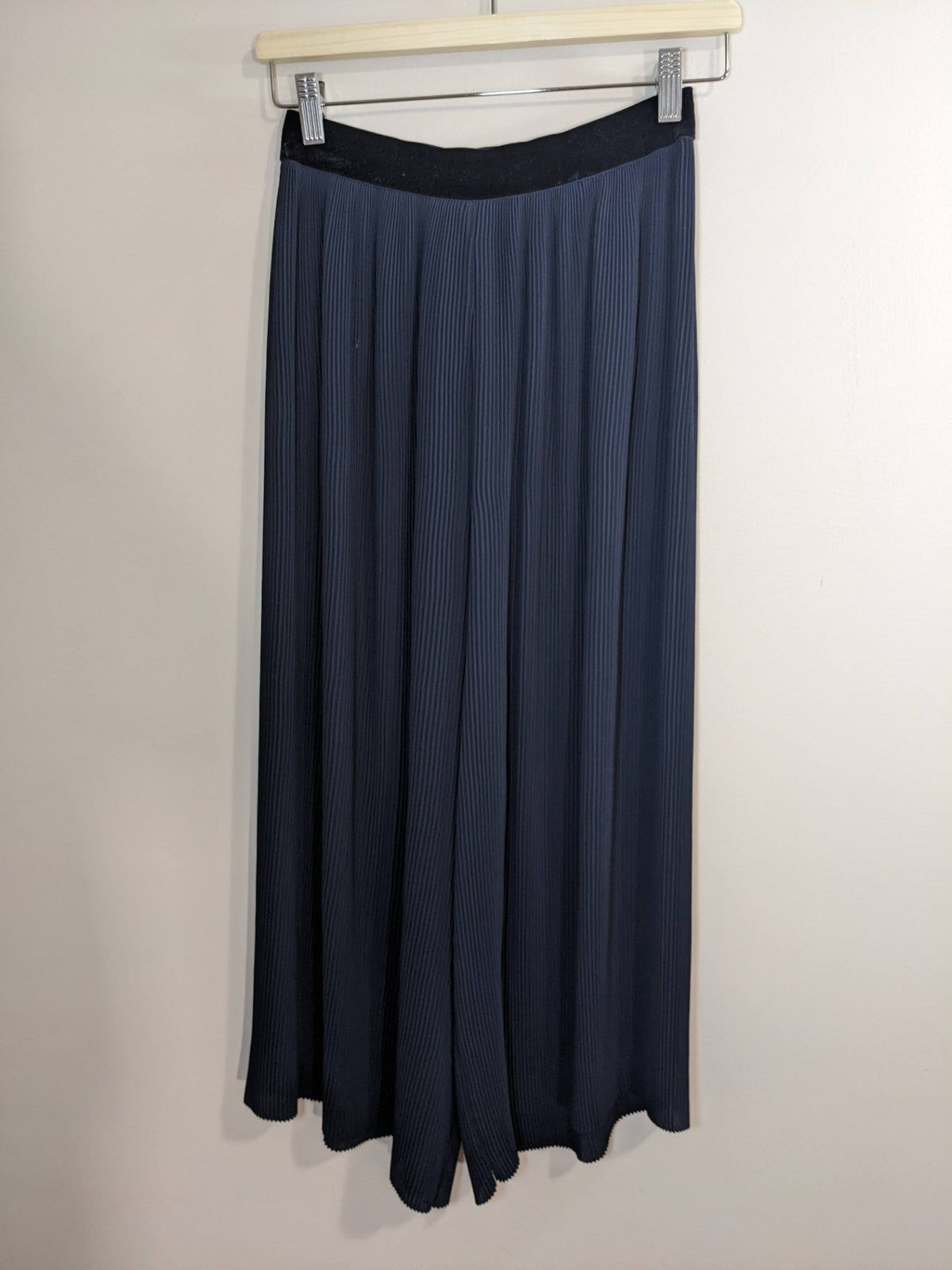 ZARA BASIC Wide Leg Navy Pants - S