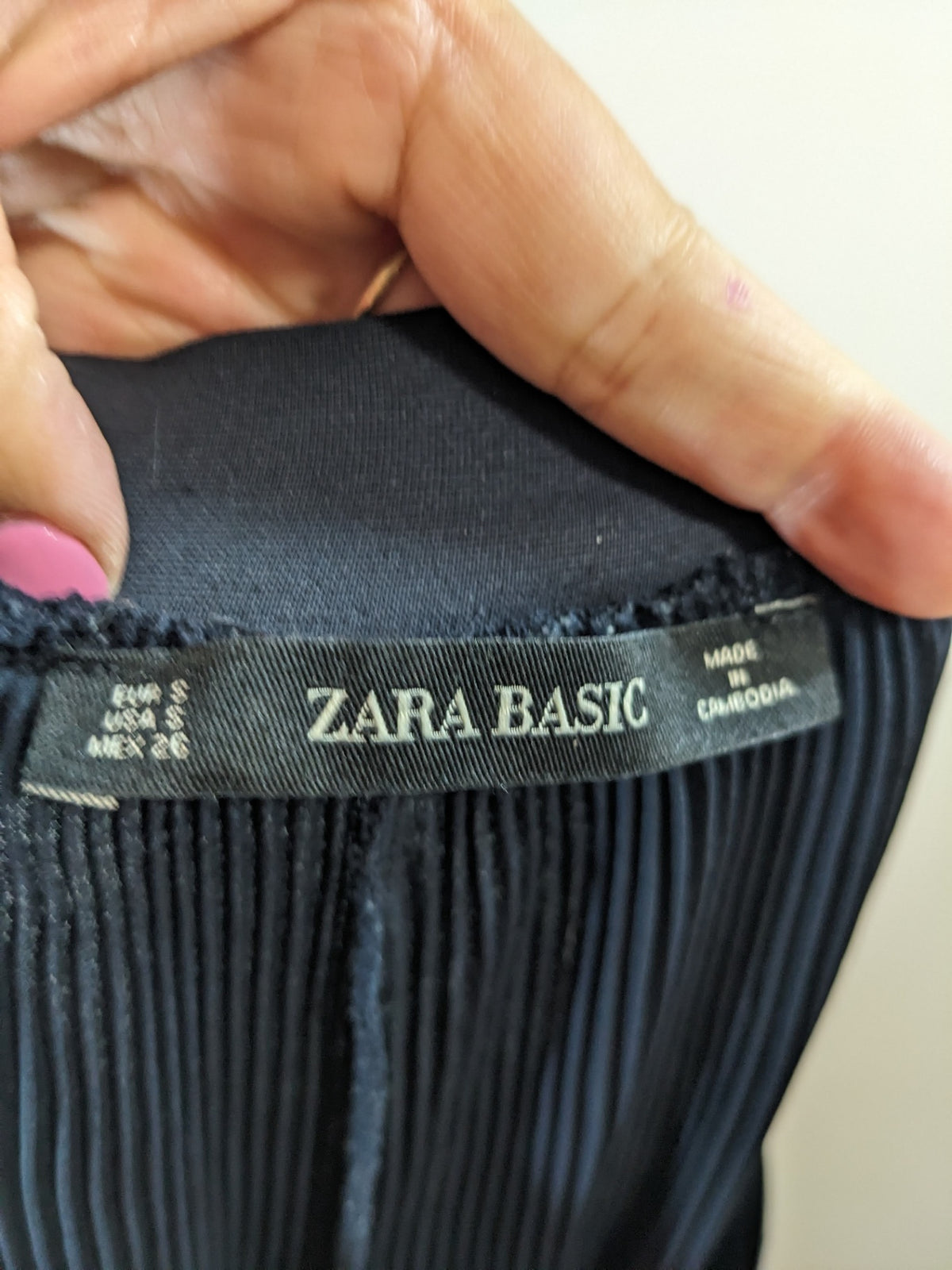 ZARA BASIC Wide Leg Navy Pants - S