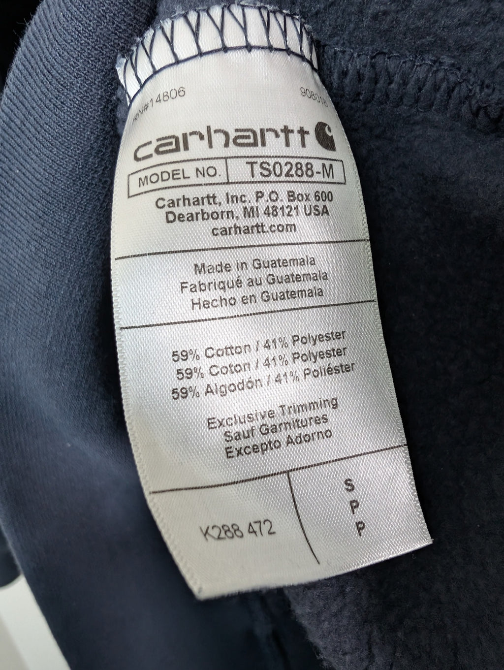 Carhartt navy hoodie - S