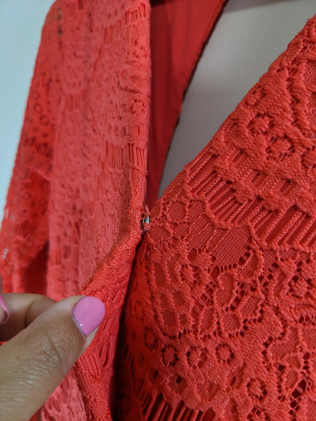GUESS Red Lace Dress - XS