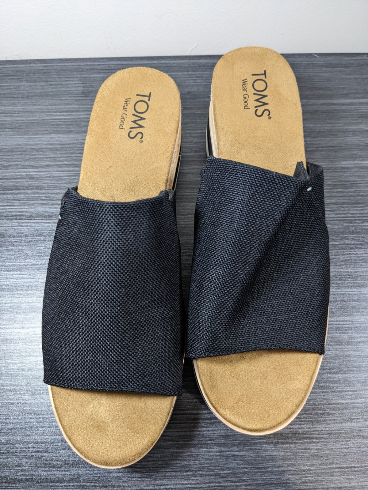 TOMS Black Wedge Sandals - sz 10
