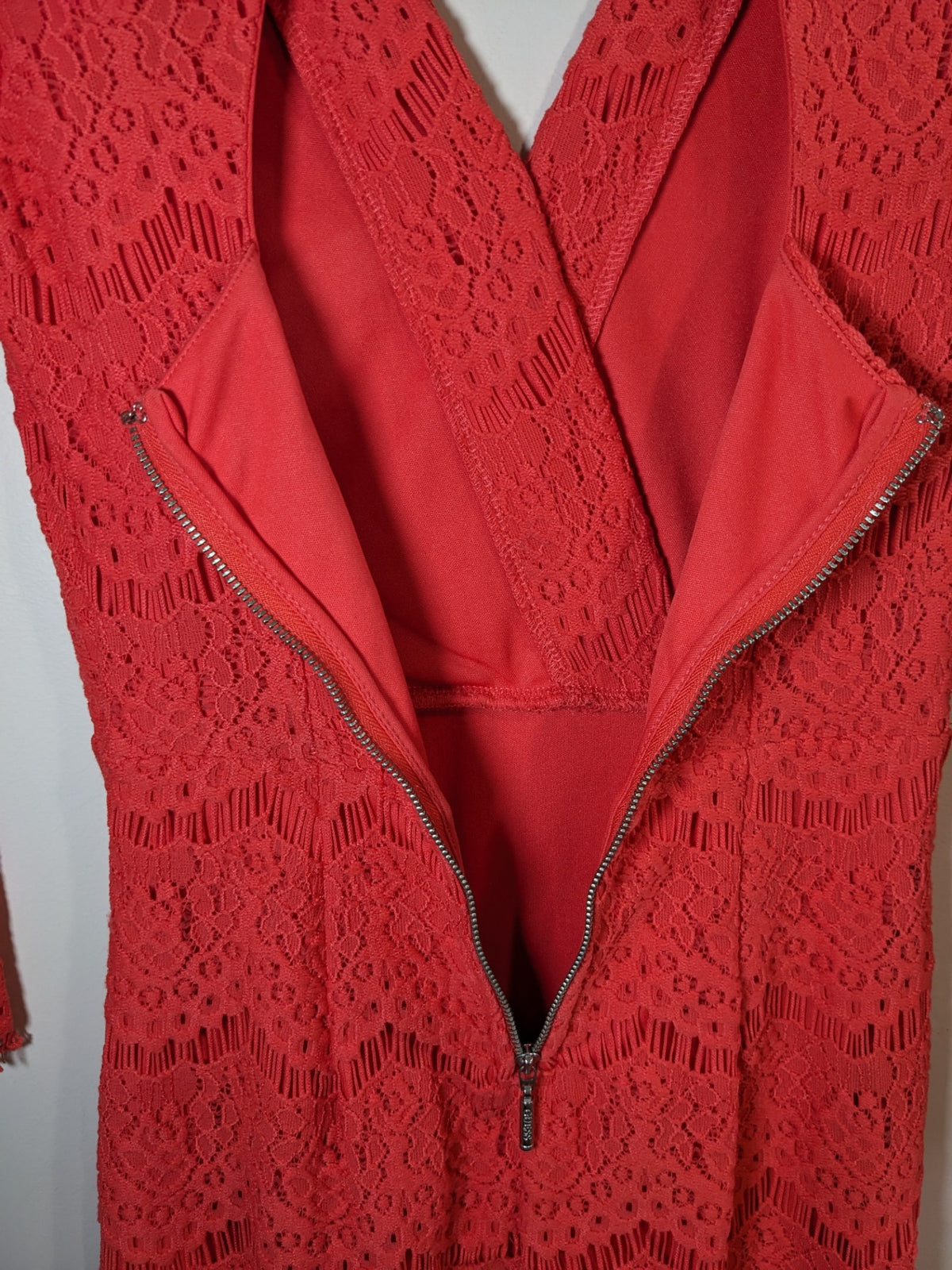 GUESS Red Lace Dress - XS