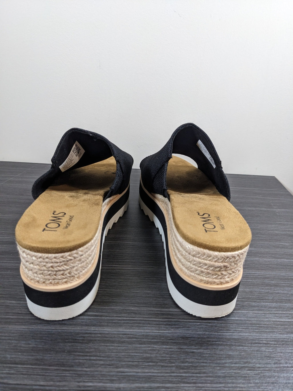 TOMS Black Wedge Sandals - sz 10