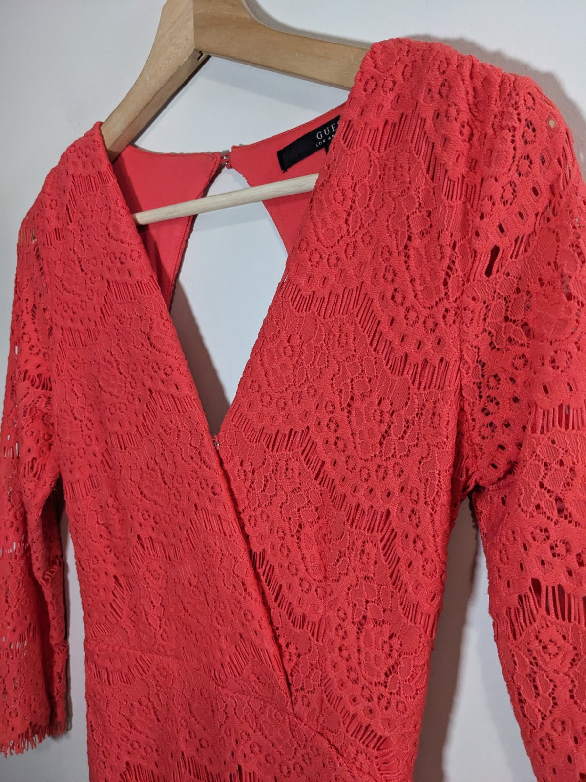 GUESS Red Lace Dress - XS