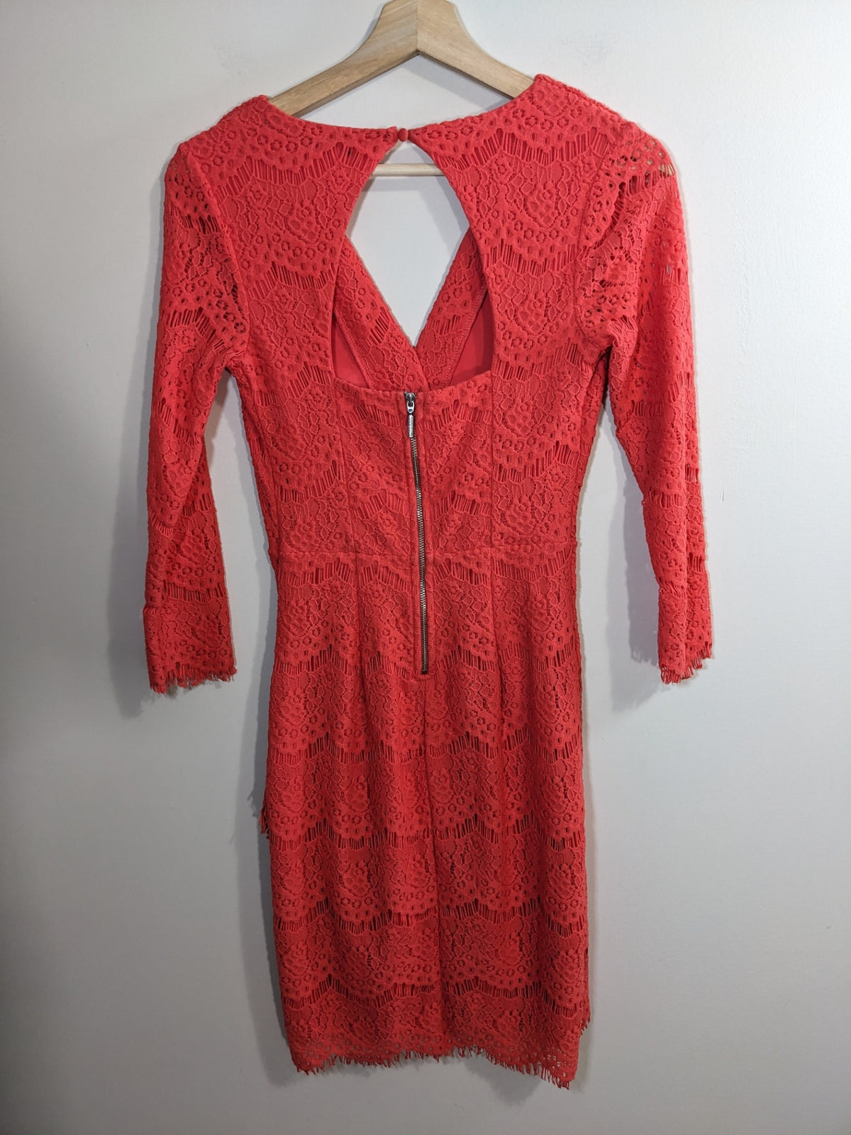 GUESS Red Lace Dress - XS