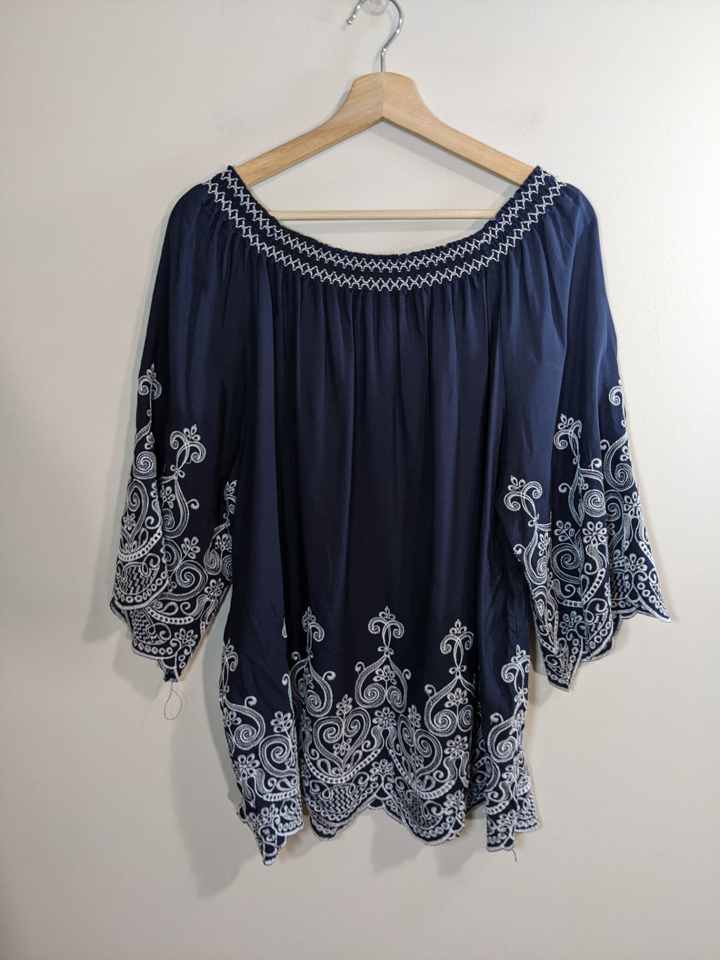 Papillon Navy Blouse- 2XL