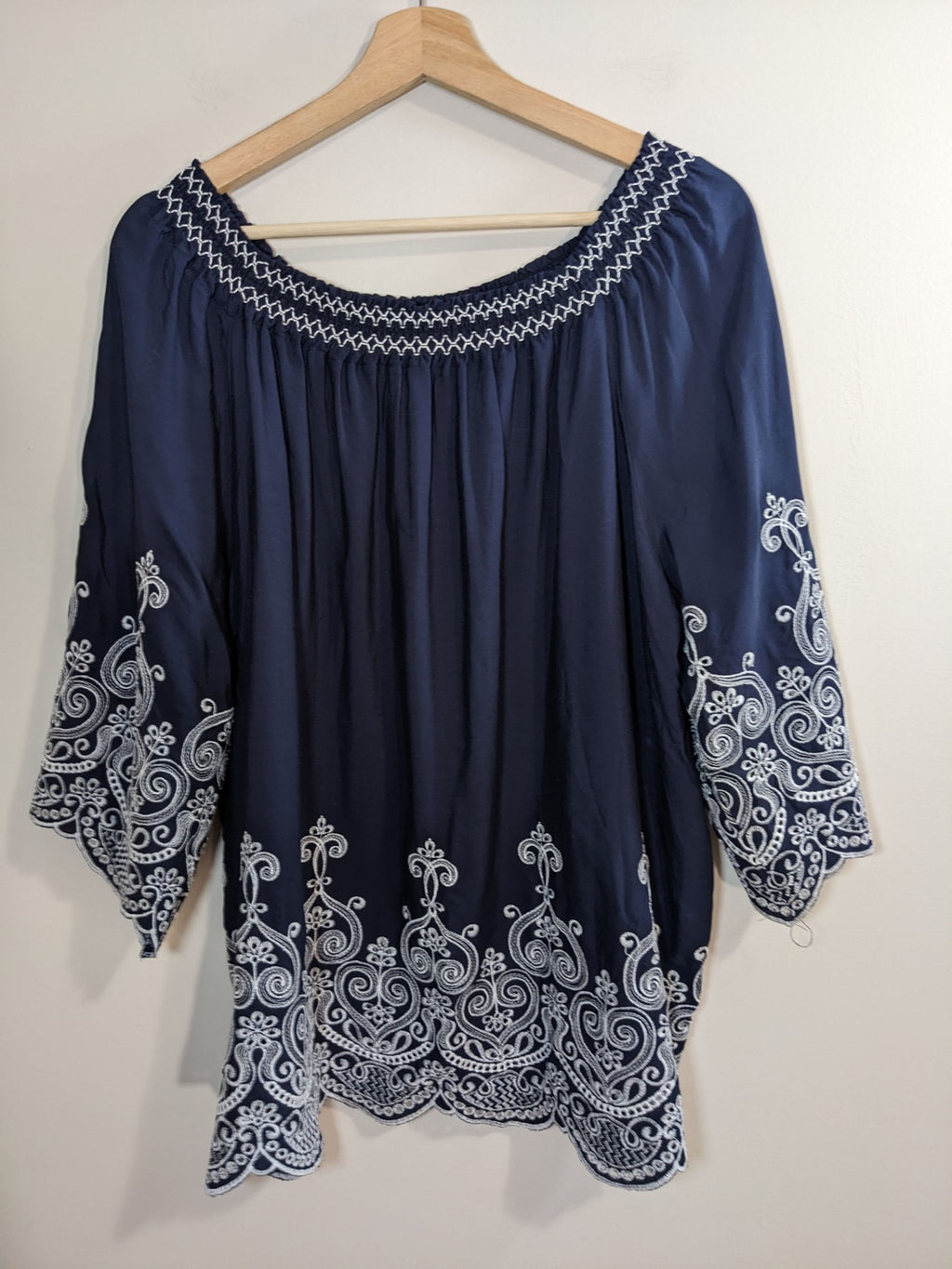 Papillon Navy Blouse- 2XL