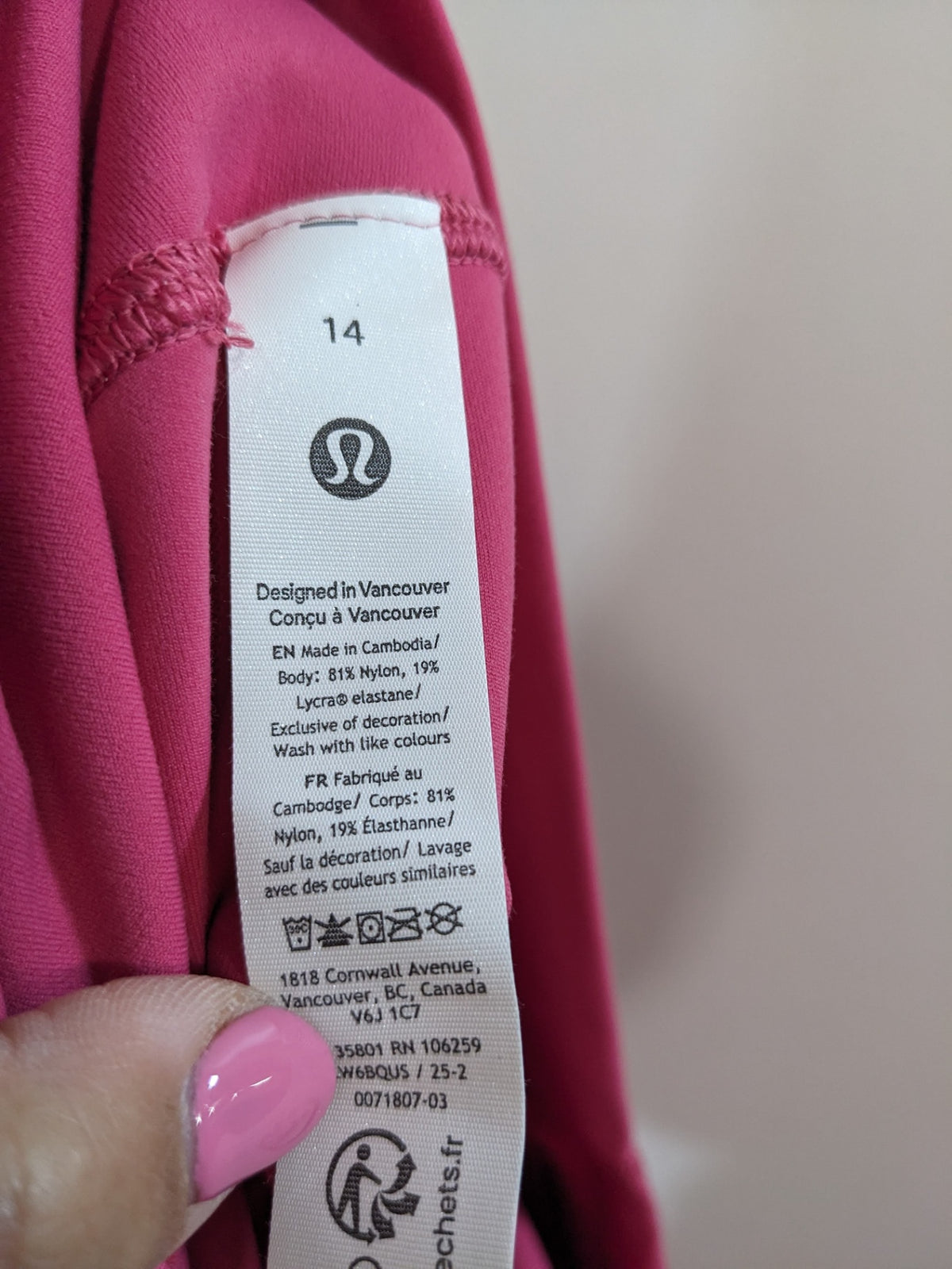 Lululemon Pink Capri Leggings - sz 14