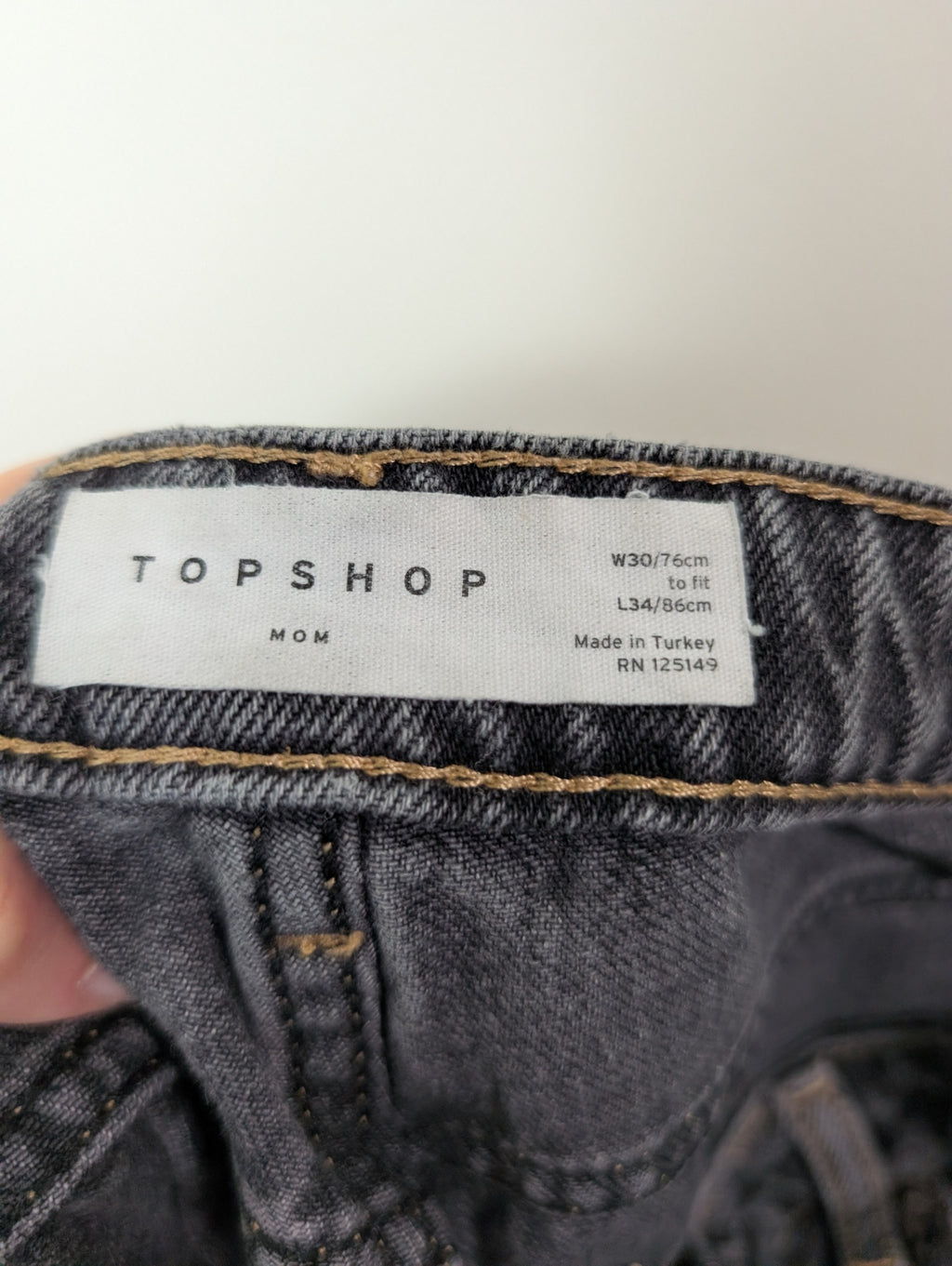 Topshop black mom jean - 30