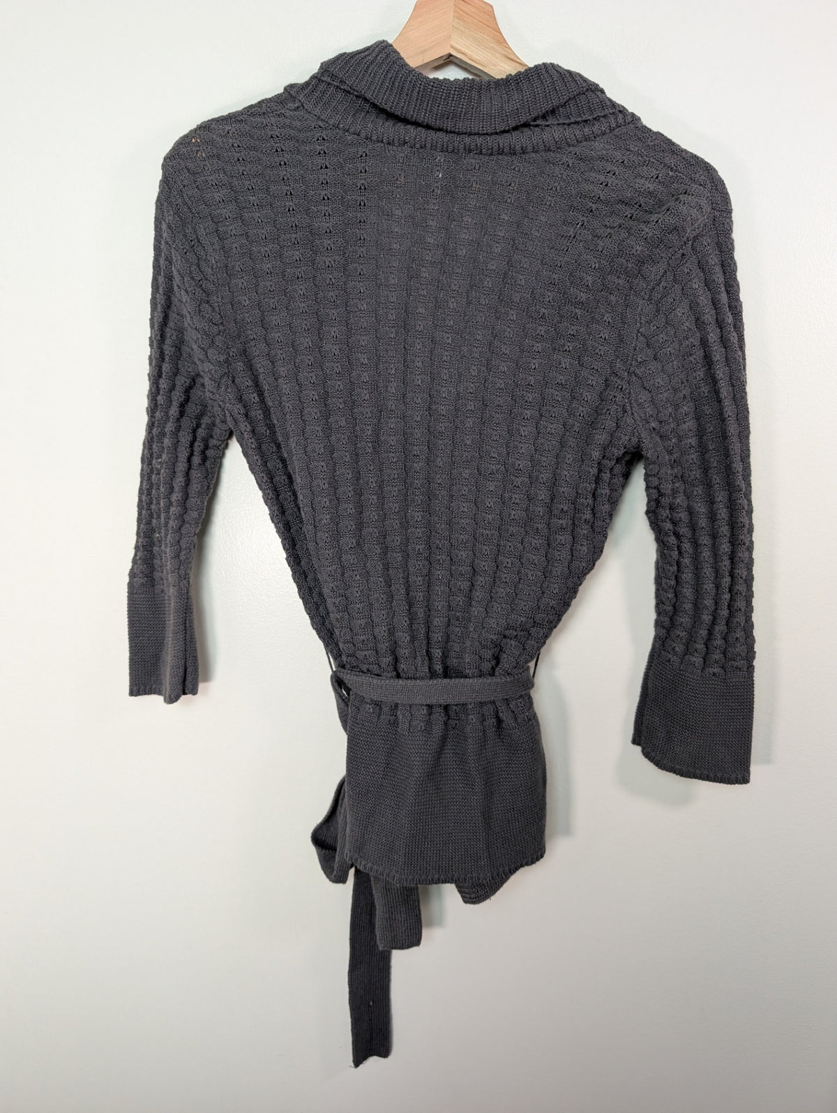 H&M grey belted cardigan - S