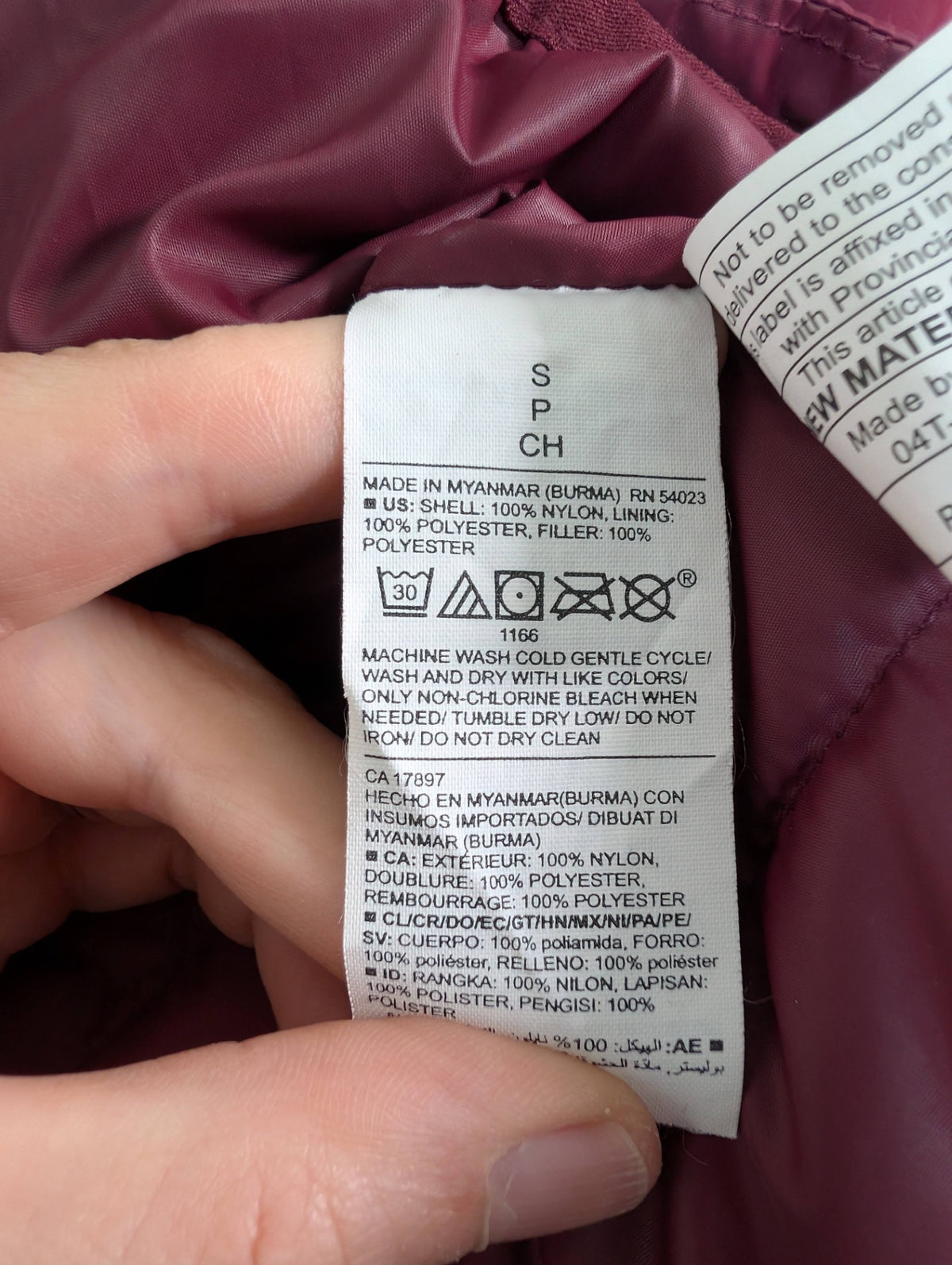 Old Navy burgundy puffer - S