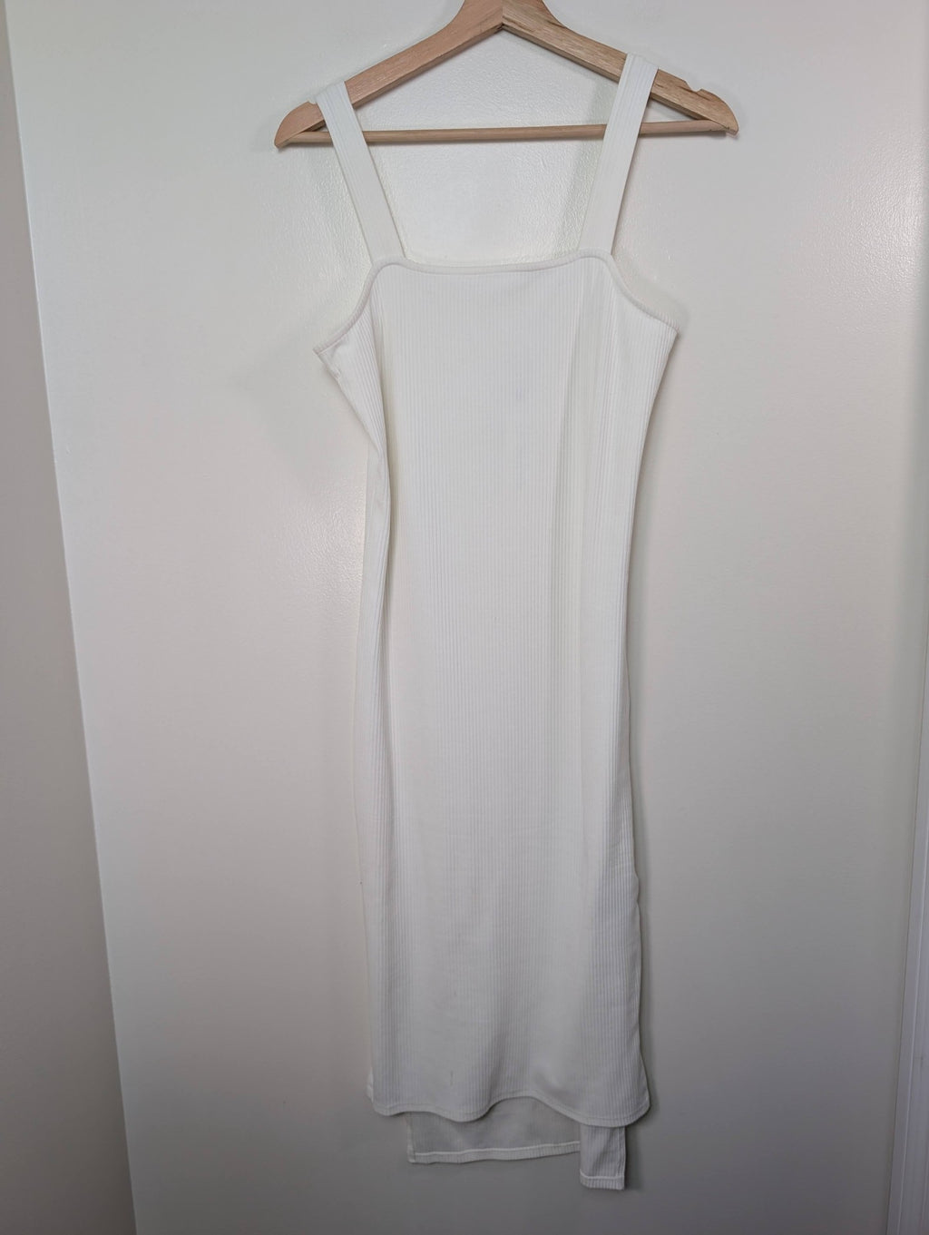 NWT The Drop white ribbed dress - S
