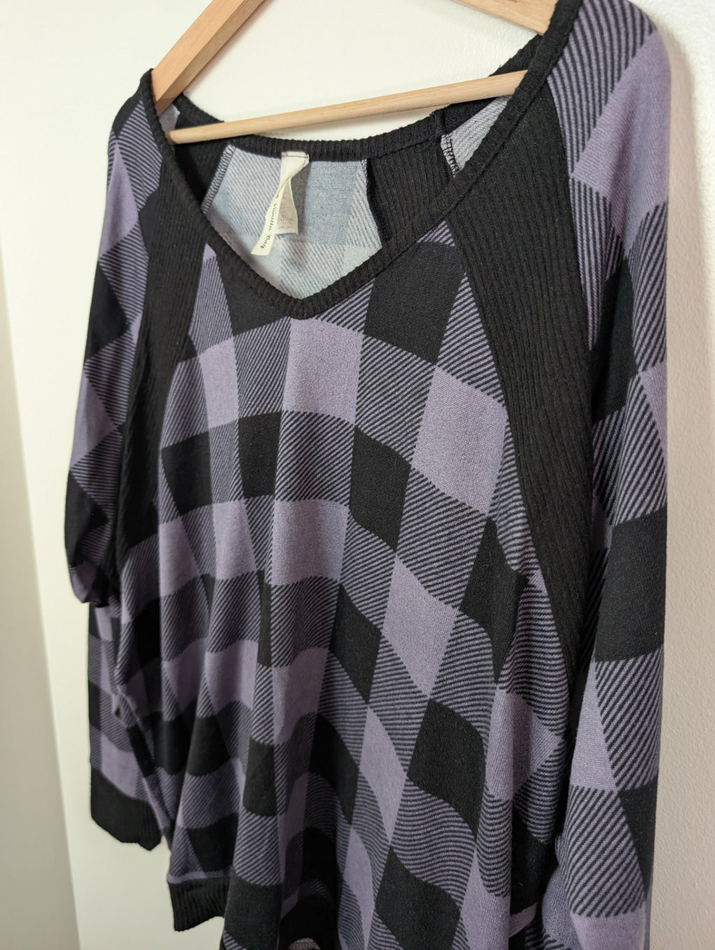 Vanilla Bay purple checkered sweater - M