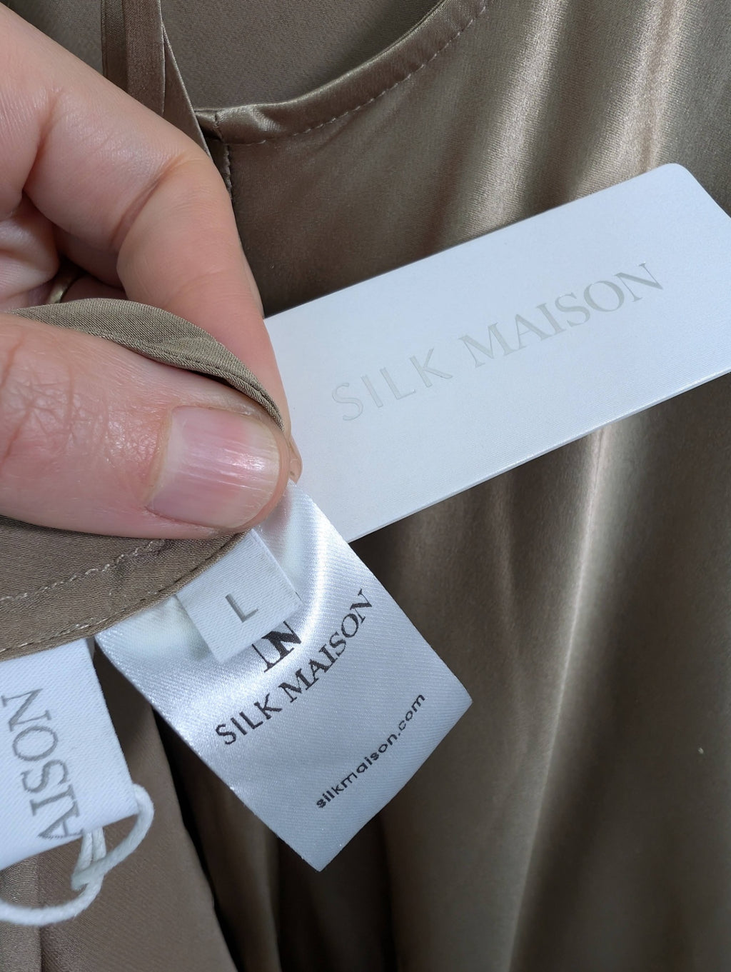NWT Silk Maison gold dress - L