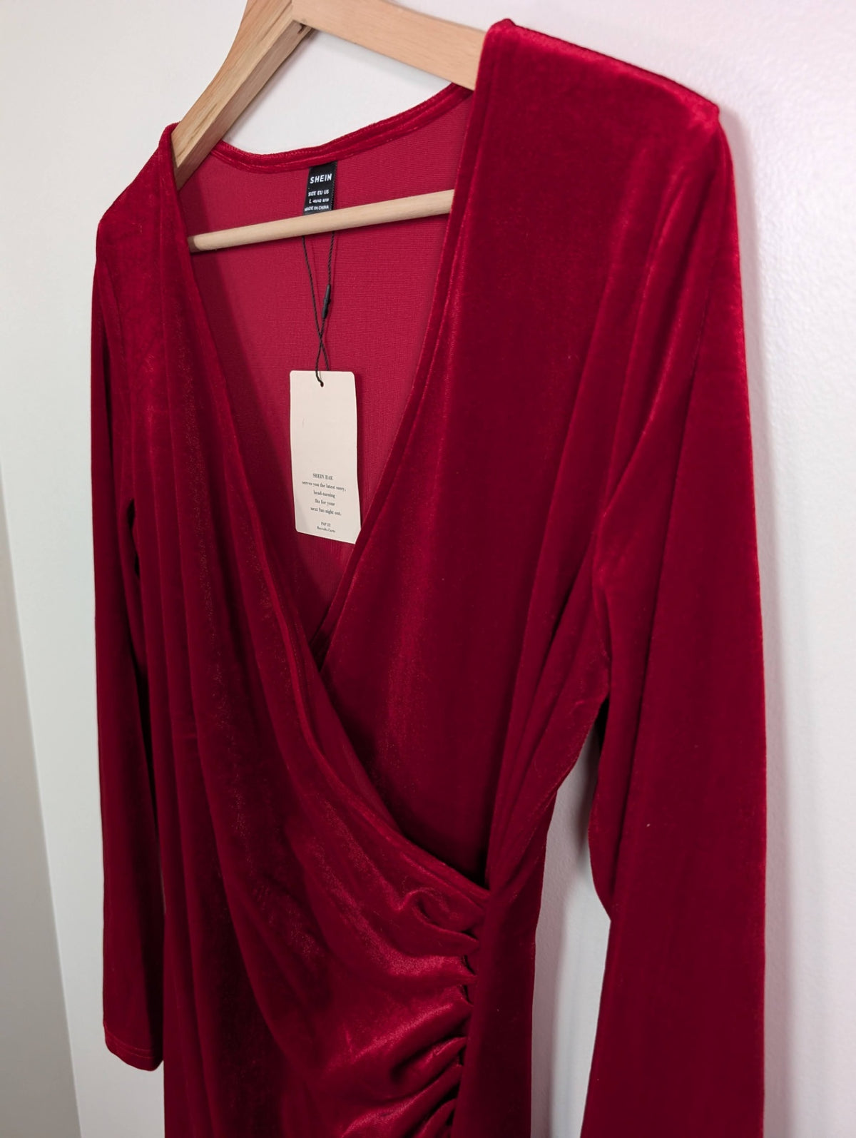 NWT SHEIN red velvet dress - L
