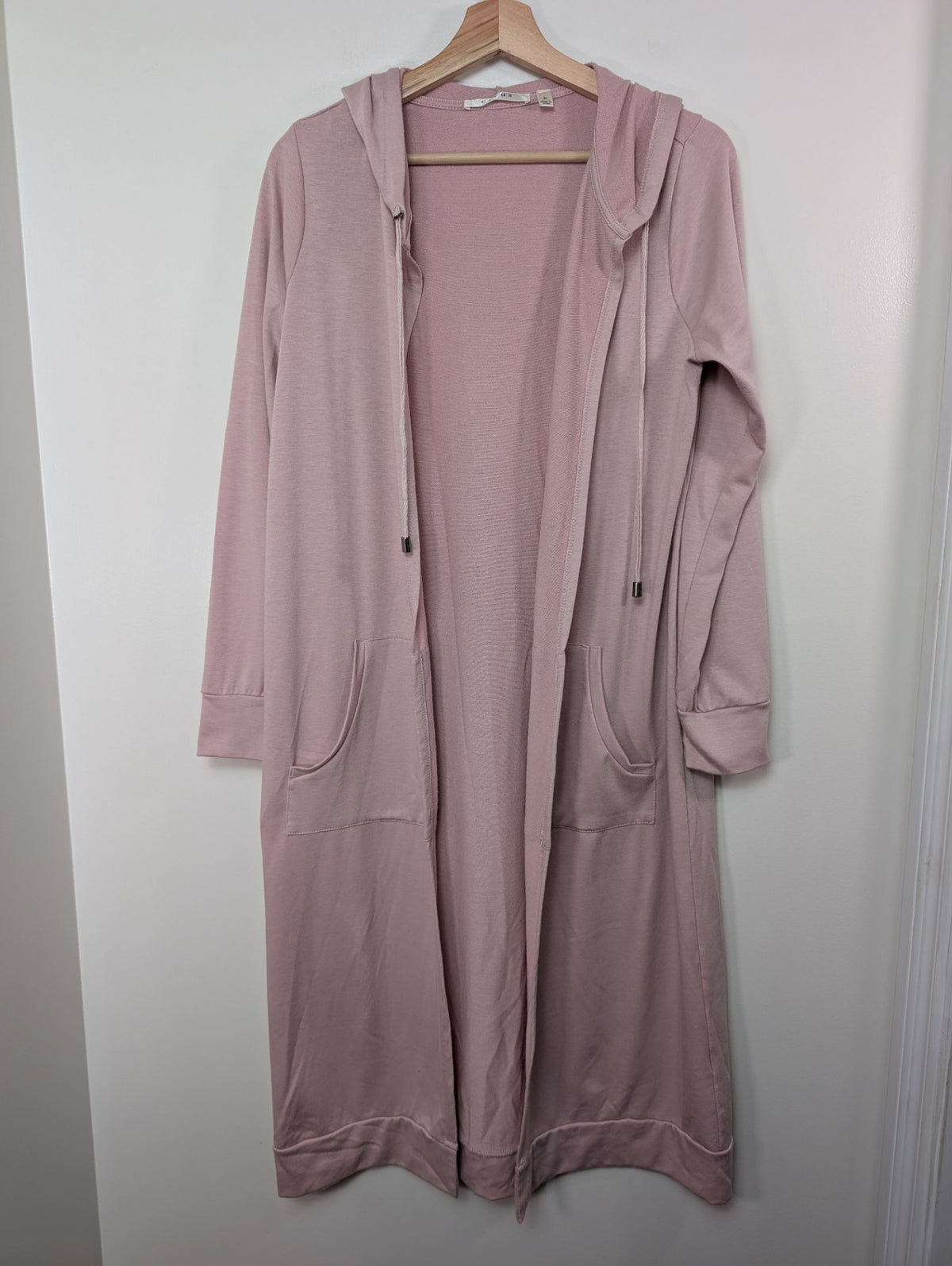 cyrus pink long hooded cardigan - M