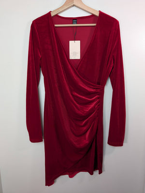 NWT SHEIN red velvet dress - L