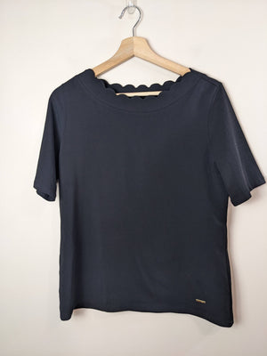 Anne Klein Black Scallop Shirt - M