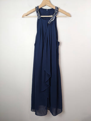 SLNY Navy Embellished Dress - sz 12