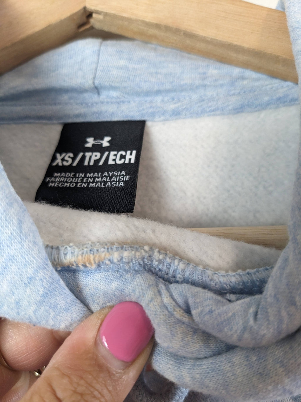Under Armour Light Blue Heathered Hoodie - XS