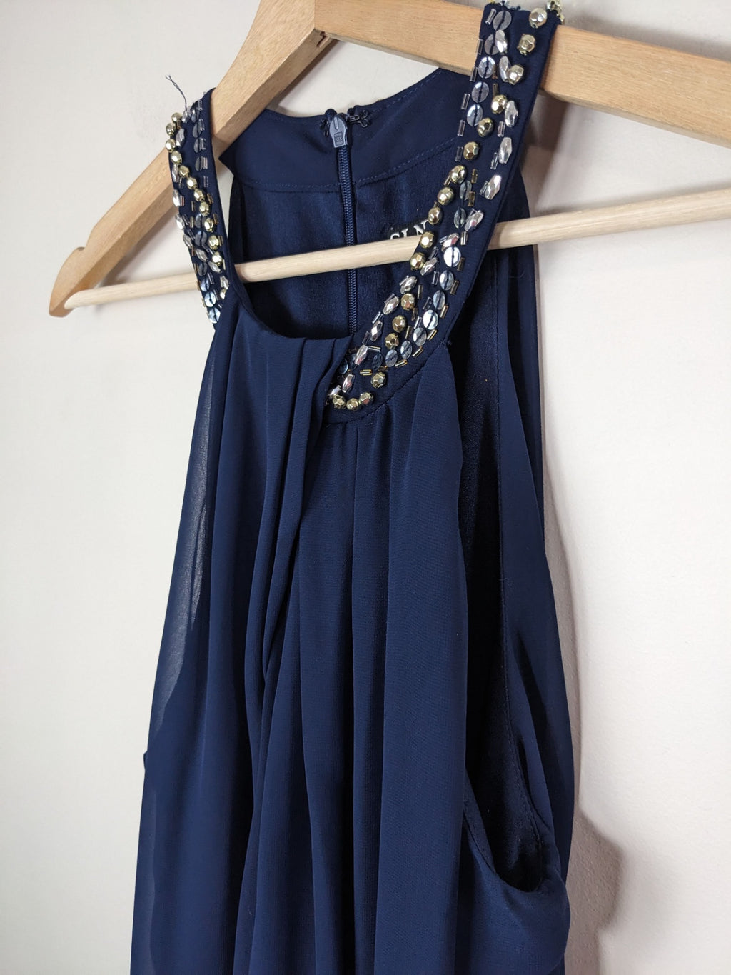 SLNY Navy Embellished Dress - sz 12