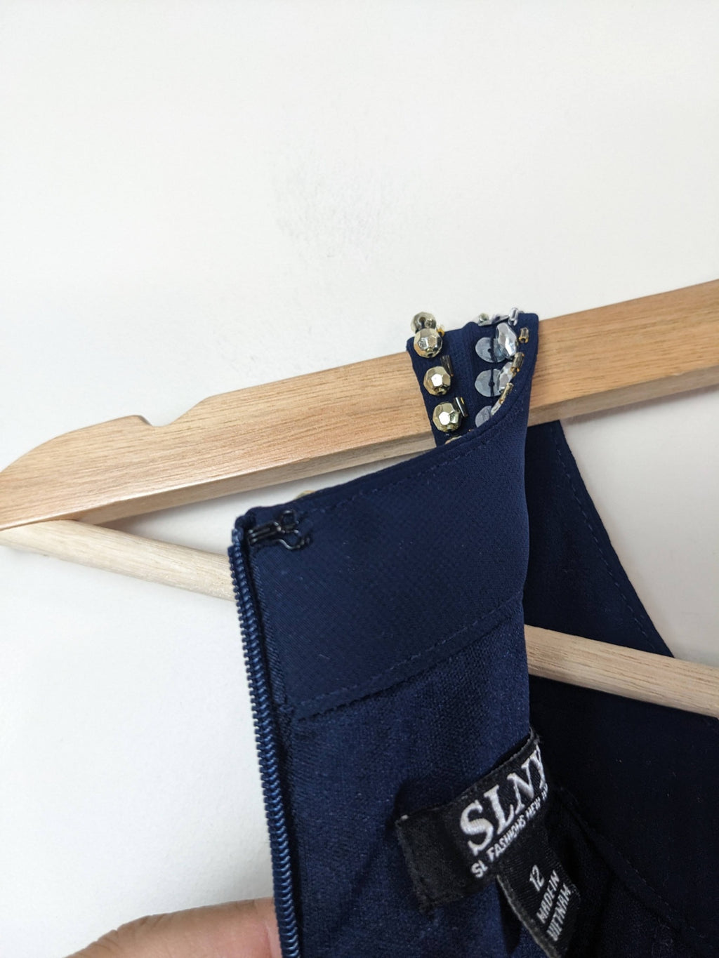 SLNY Navy Embellished Dress - sz 12