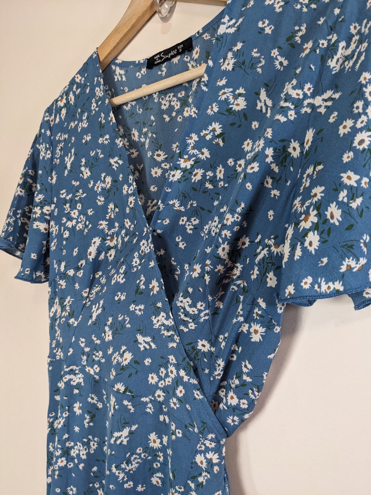 Simplee Blue Daisy Maxi Dress - S