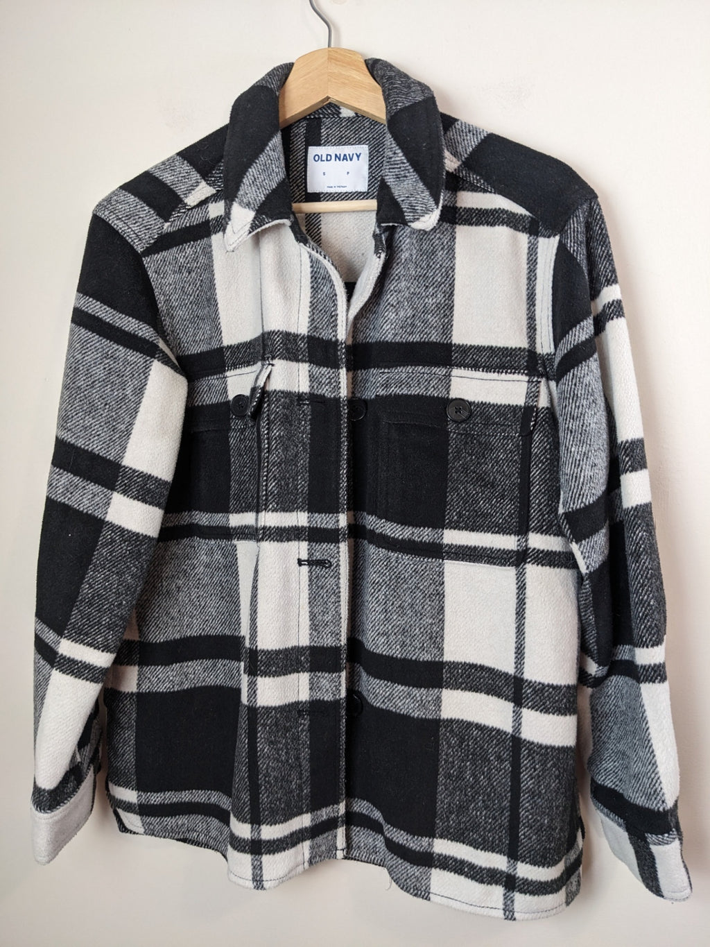 OLD NAVY Black & White Plaid - S