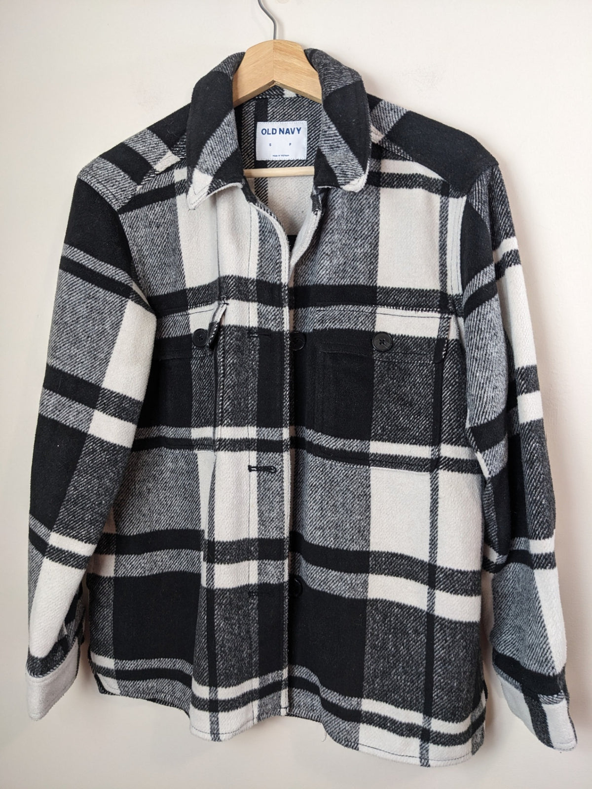 OLD NAVY Black & White Plaid - S