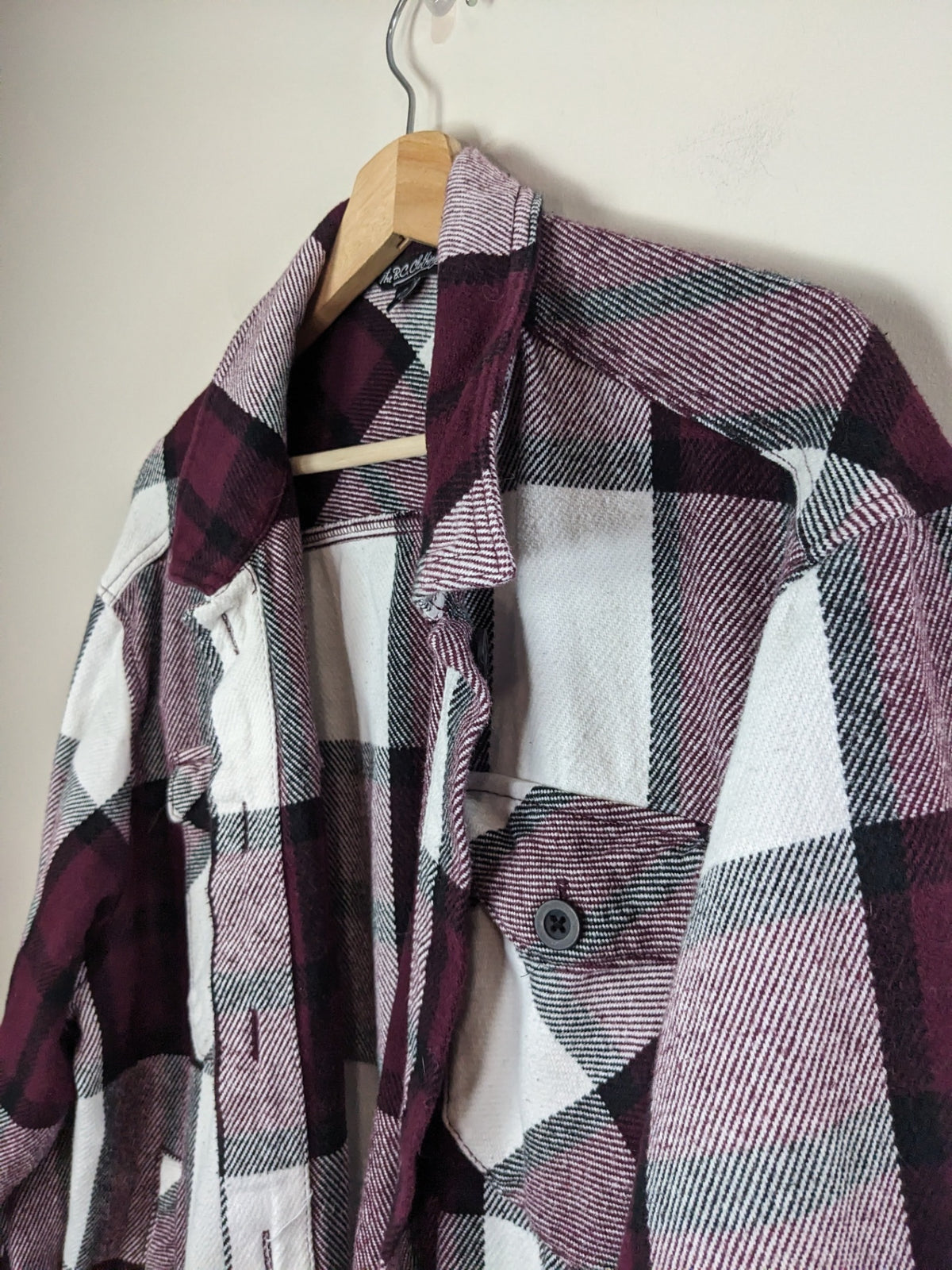 The B.C. Clothing Co. Burgundy Plaid Shirt - XXL