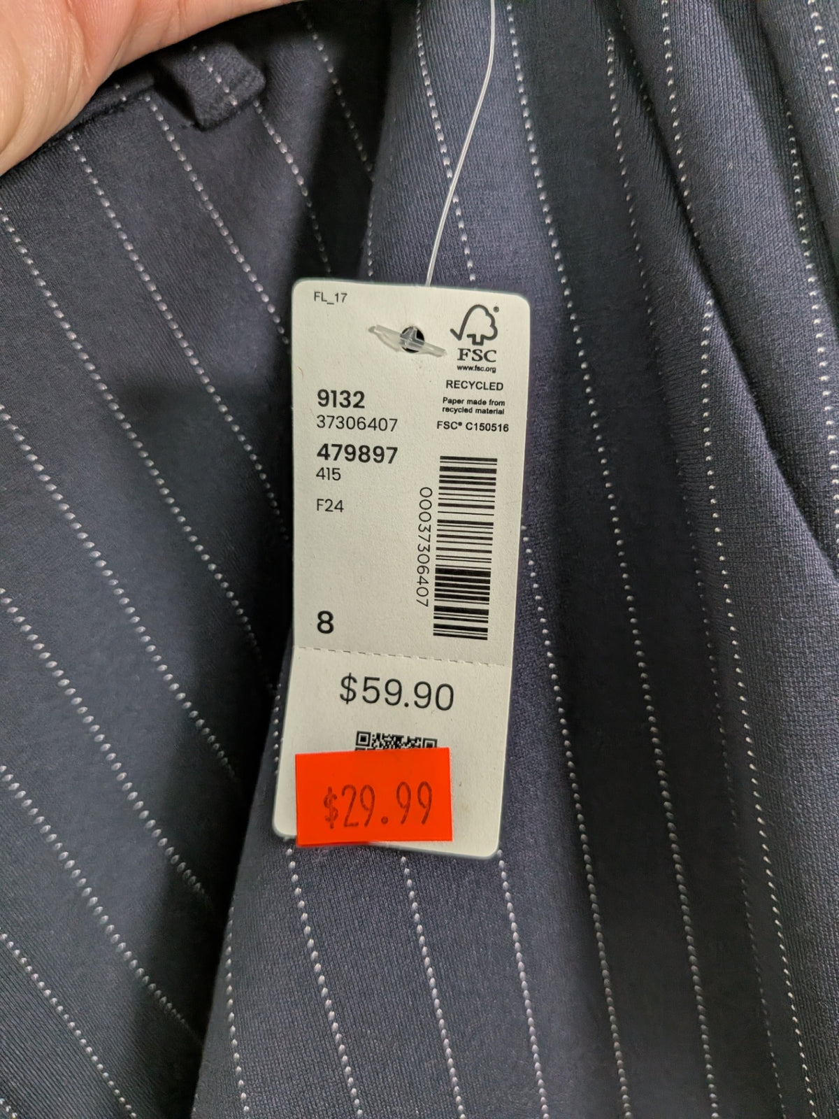 NWT Reitmans straight leg blue pinstripe trouser - 8