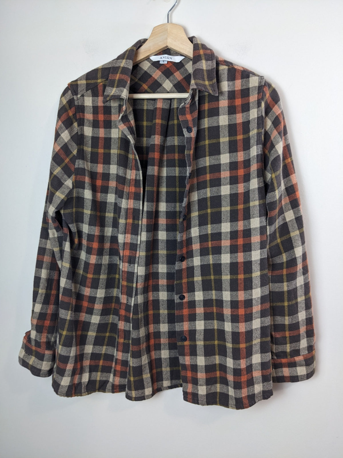 ANIÁN Brown Flannel Shirt - L