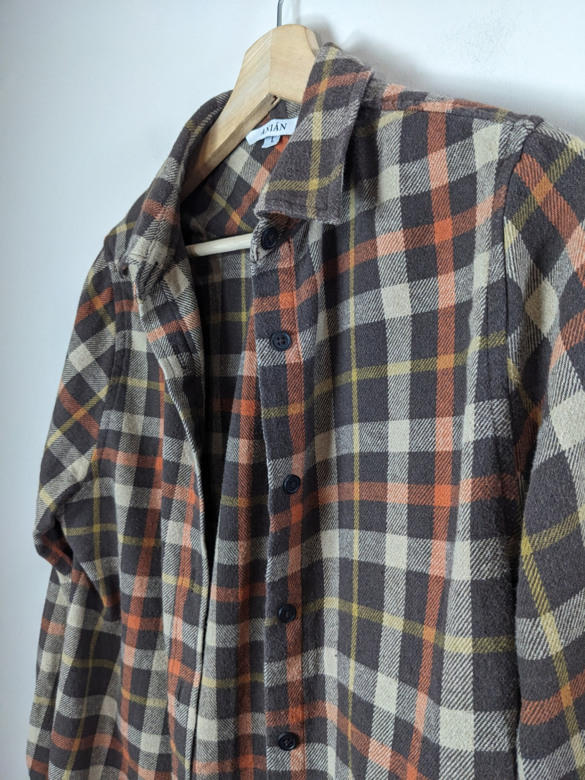 ANIÁN Brown Flannel Shirt - L