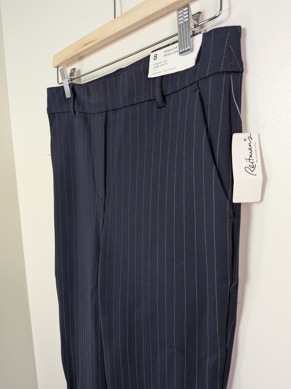 NWT Reitmans straight leg blue pinstripe trouser - 8
