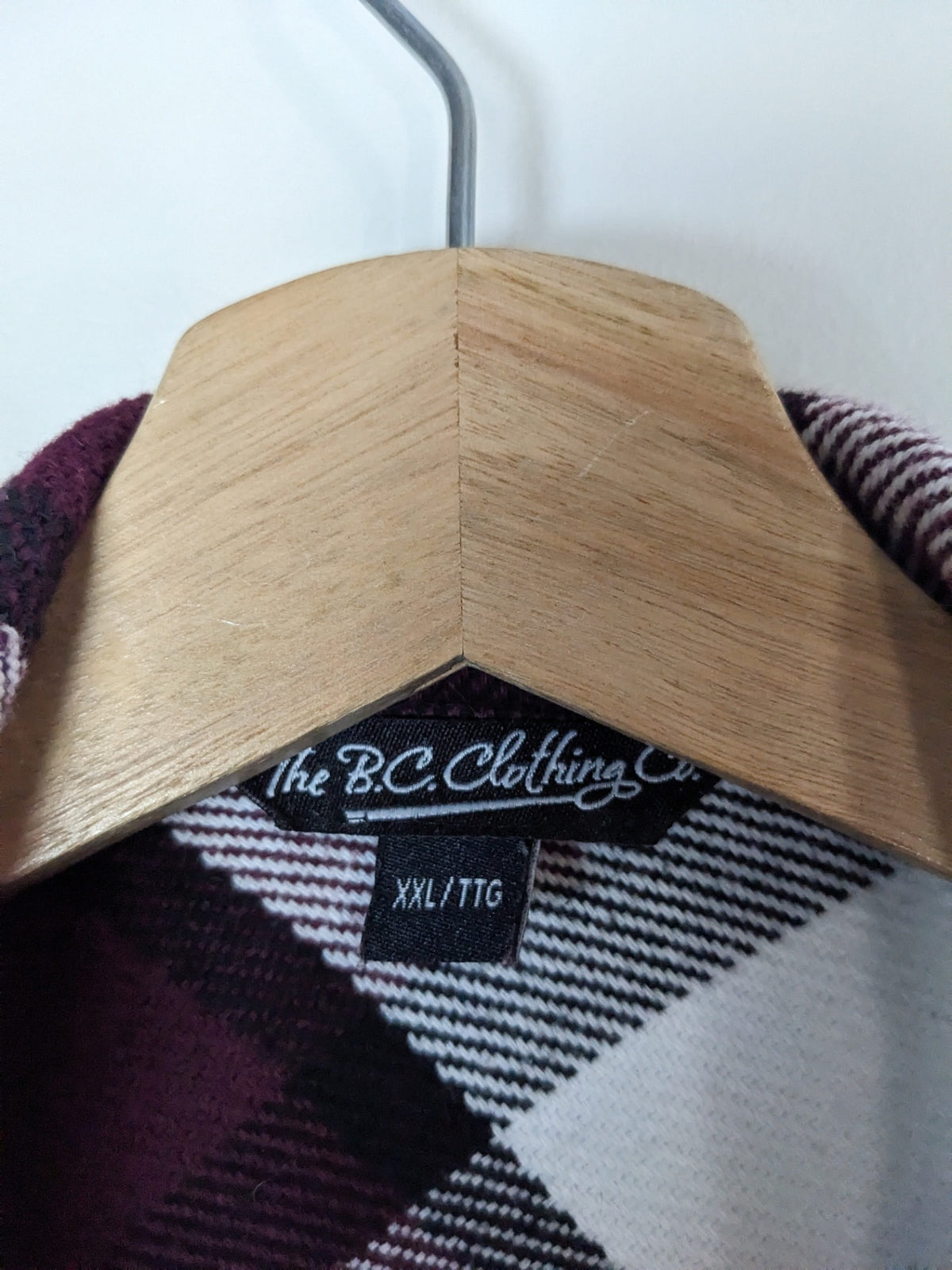 The B.C. Clothing Co. Burgundy Plaid Shirt - XXL
