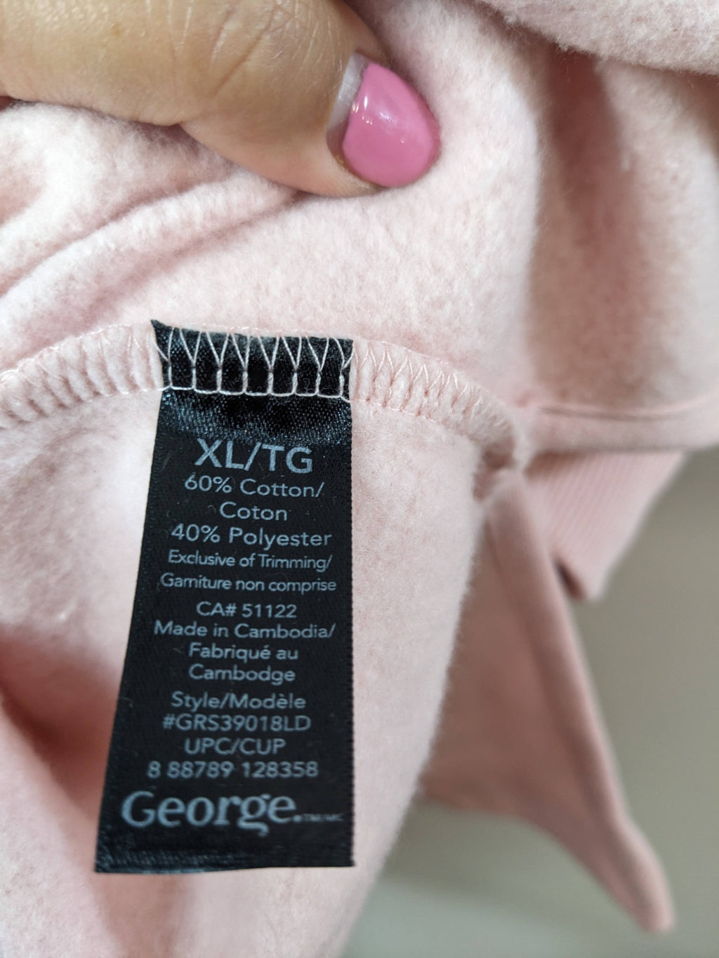 George Pink Hoodie Dress - XL