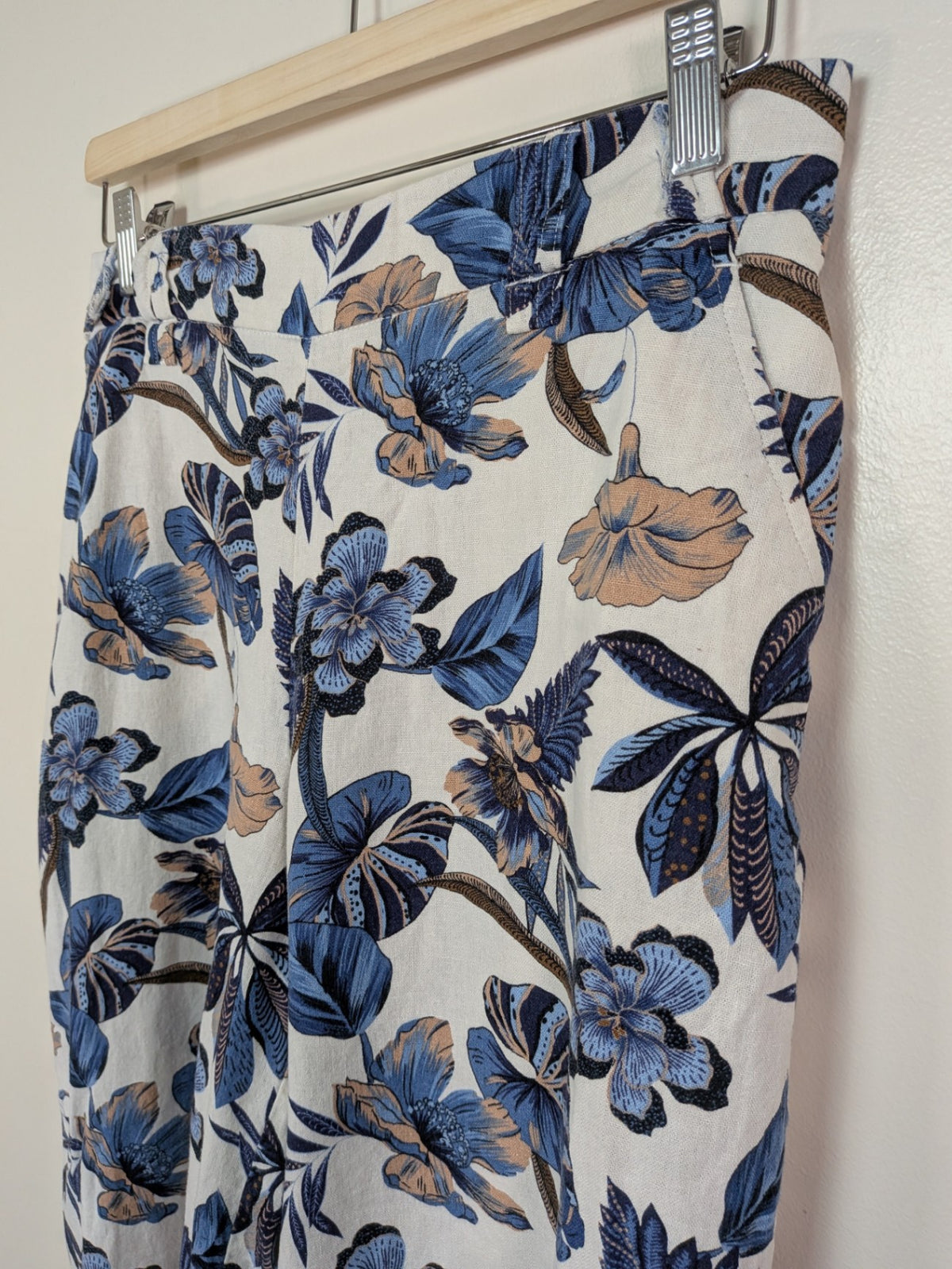 Sigrid Olsen blue floral pants - 8