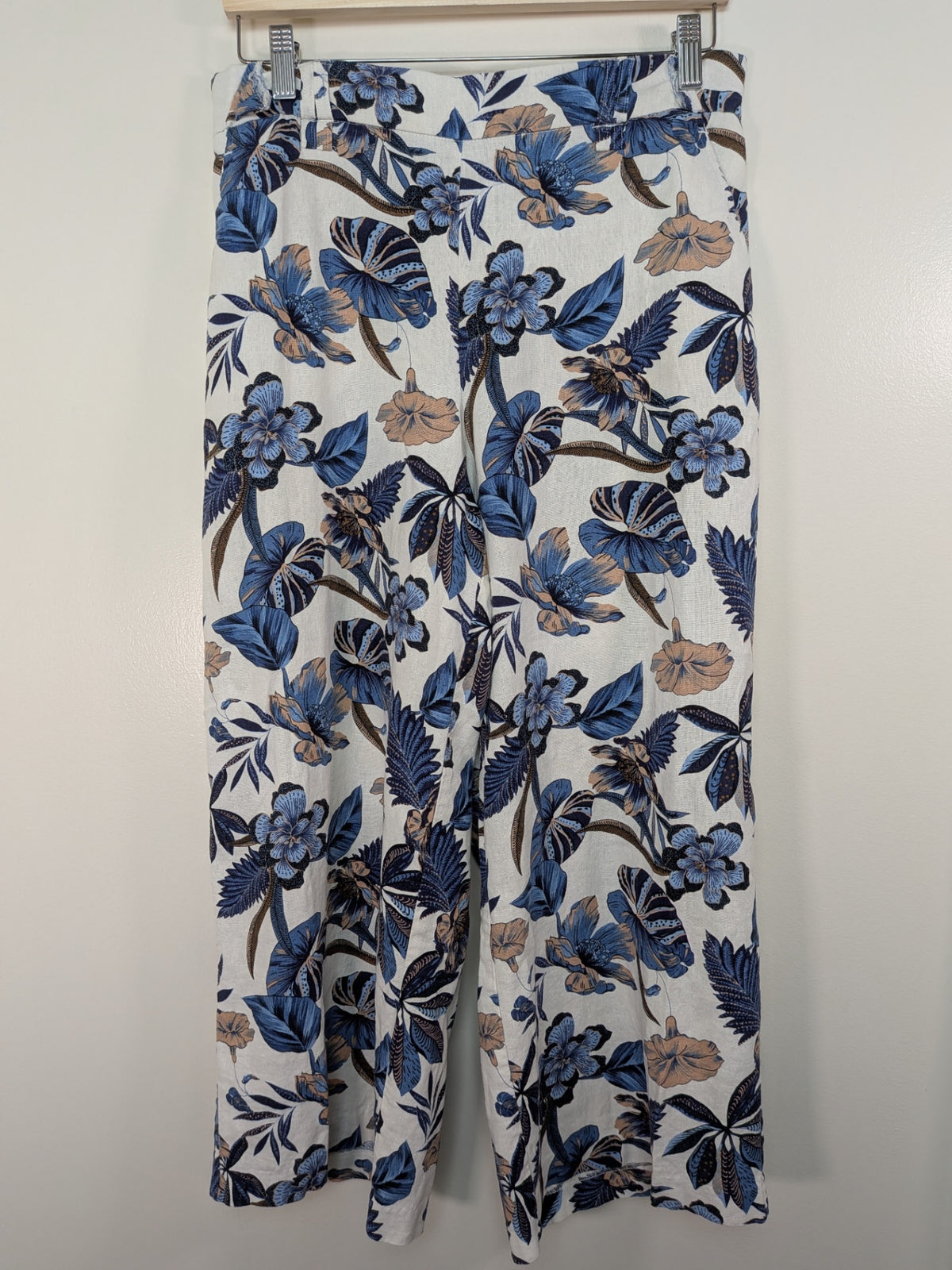 Sigrid Olsen blue floral pants - 8