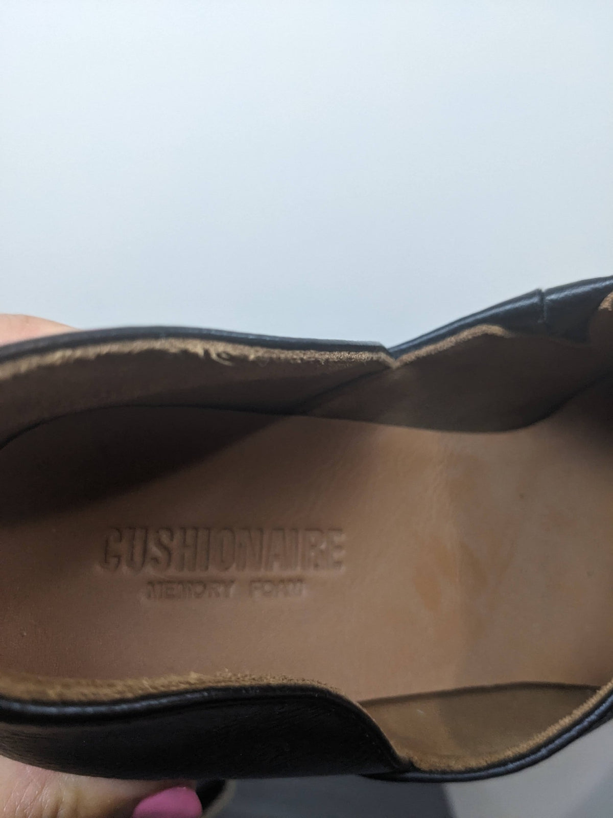 Cushionaire Black Heeled Side Cut Out Shoes - sz 10