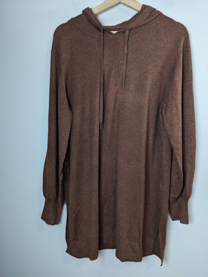 b.young brown hoodie sweater dress - XXL