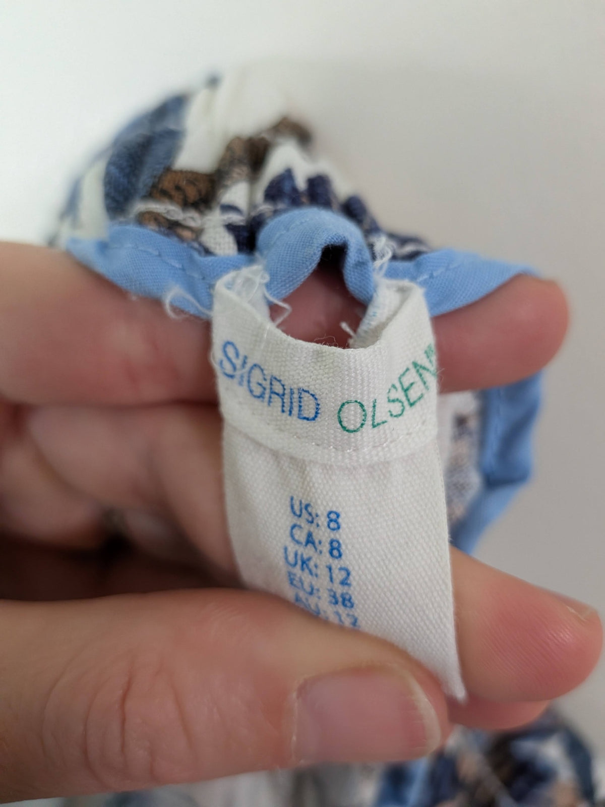 Sigrid Olsen blue floral pants - 8