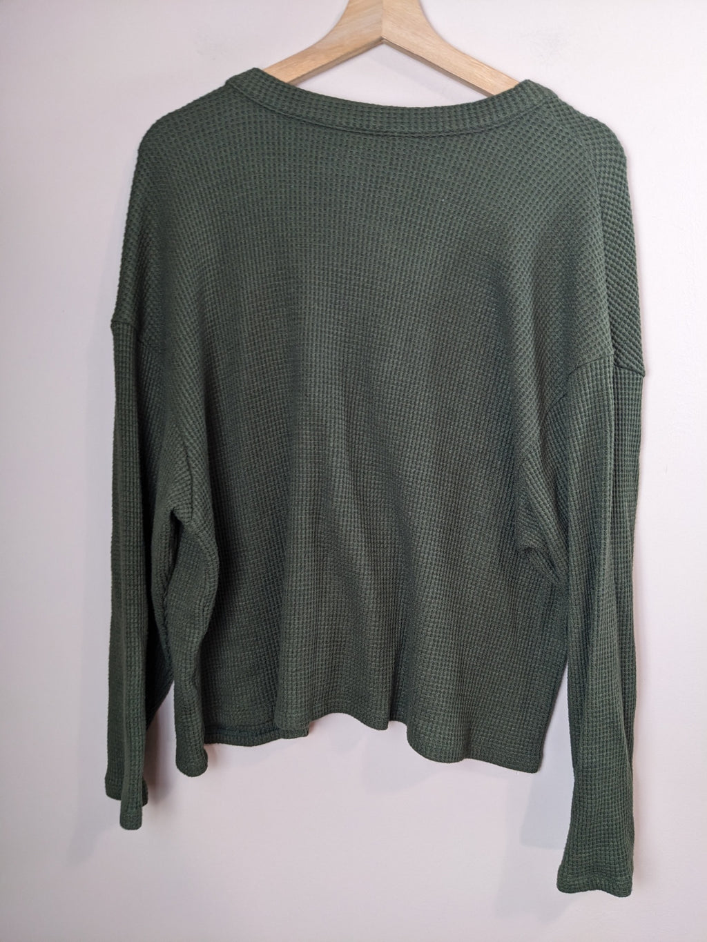Joe Fresh Green Waffle Long Sleeve - M